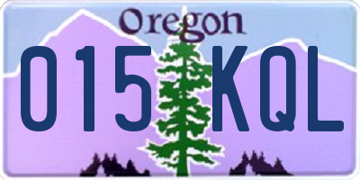 OR license plate 015KQL
