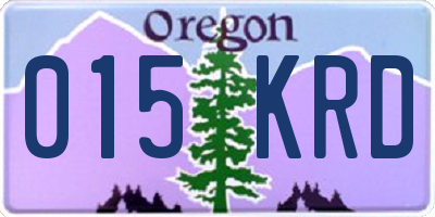 OR license plate 015KRD