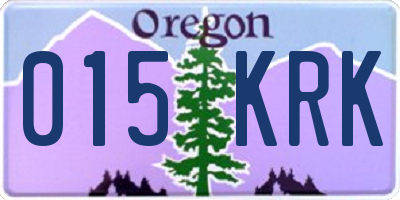 OR license plate 015KRK