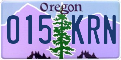OR license plate 015KRN