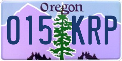 OR license plate 015KRP