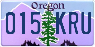 OR license plate 015KRU