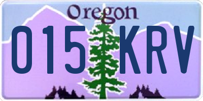 OR license plate 015KRV
