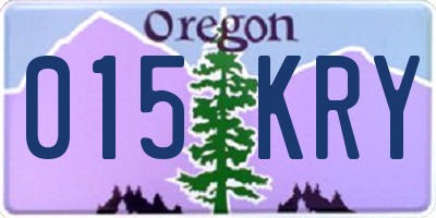 OR license plate 015KRY