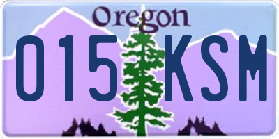 OR license plate 015KSM