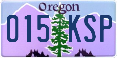 OR license plate 015KSP