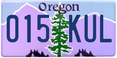 OR license plate 015KUL