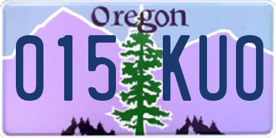 OR license plate 015KUO