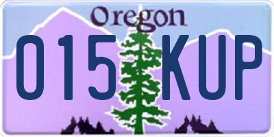 OR license plate 015KUP