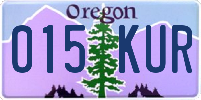 OR license plate 015KUR