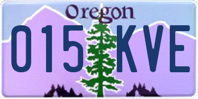 OR license plate 015KVE