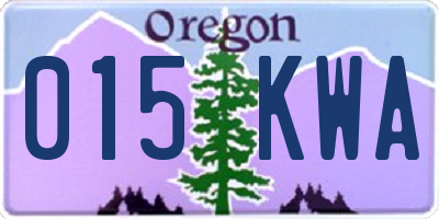 OR license plate 015KWA
