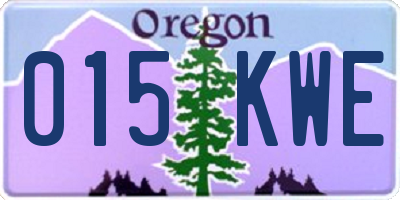 OR license plate 015KWE