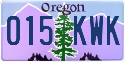 OR license plate 015KWK