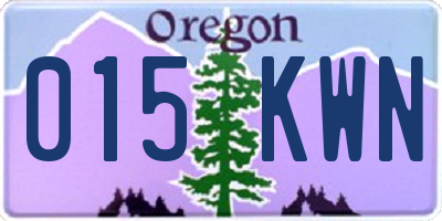 OR license plate 015KWN