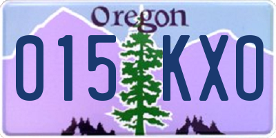 OR license plate 015KXO