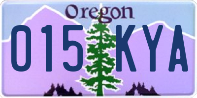 OR license plate 015KYA