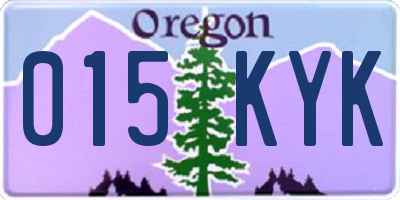 OR license plate 015KYK
