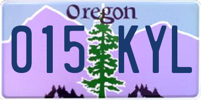 OR license plate 015KYL