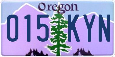 OR license plate 015KYN