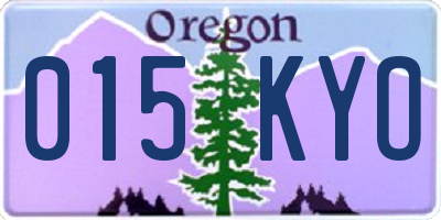 OR license plate 015KYO