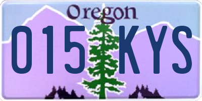 OR license plate 015KYS