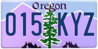 OR license plate 015KYZ