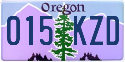 OR license plate 015KZD
