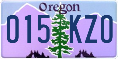 OR license plate 015KZO