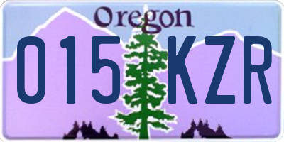 OR license plate 015KZR