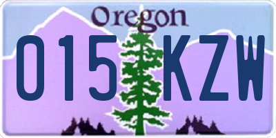 OR license plate 015KZW
