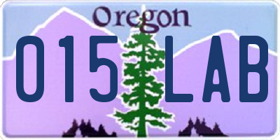 OR license plate 015LAB