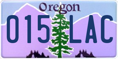 OR license plate 015LAC