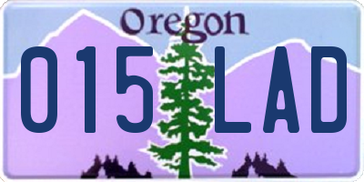 OR license plate 015LAD