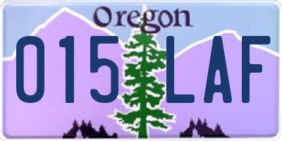 OR license plate 015LAF