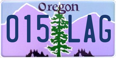 OR license plate 015LAG