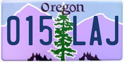 OR license plate 015LAJ