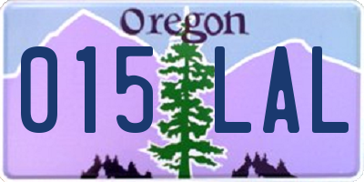 OR license plate 015LAL