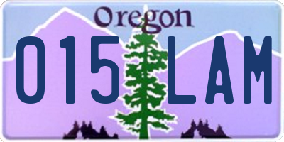 OR license plate 015LAM