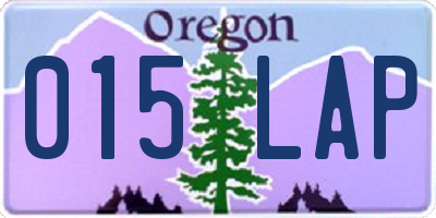 OR license plate 015LAP