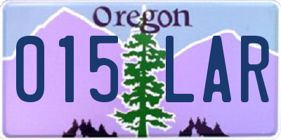OR license plate 015LAR