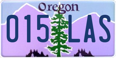 OR license plate 015LAS