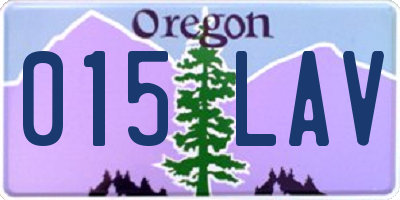 OR license plate 015LAV