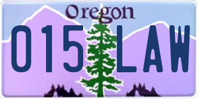 OR license plate 015LAW