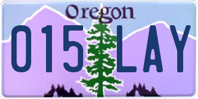 OR license plate 015LAY
