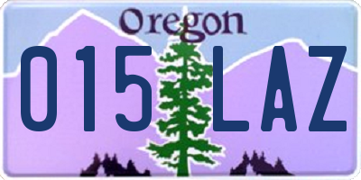 OR license plate 015LAZ