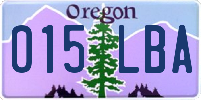 OR license plate 015LBA