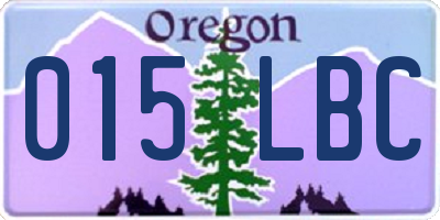 OR license plate 015LBC