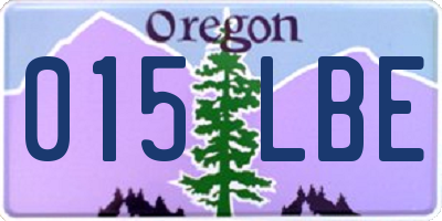 OR license plate 015LBE