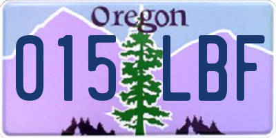 OR license plate 015LBF